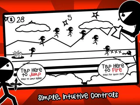 Изображение игры: A Sketch Stickman Ninja Run FREE
