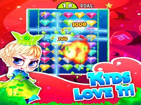 Изображение игры: Blitz Jewel's Match-3 - diamond game and kids digger's quest hd free