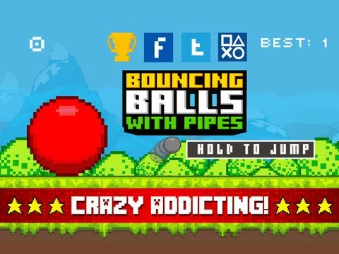 Изображение игры: A Bouncing Ball With Pipes Free