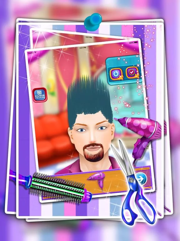 Изображение игры: Boy Hair Salon - hair design hairstyle - dad hair salon