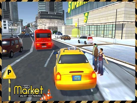 Изображение игры: Taxi Driver 3D Simulator - Supermarket Parking