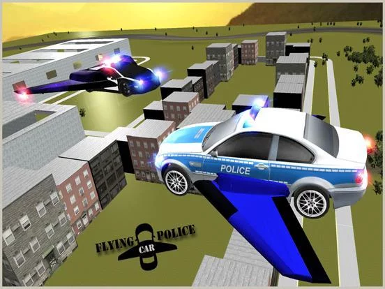 Изображение игры: Flying Car Game - Future Police Chase 3D