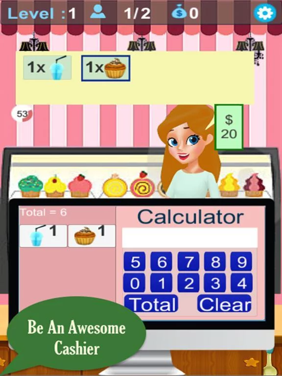 Изображение игры: Bakery Cashier Blitz: best supermarket coffee salon game For Kids