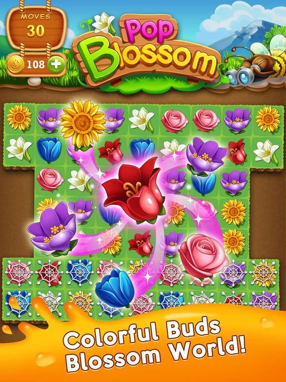 Изображение игры: Blossom Pop -Swipe sweet & color flower