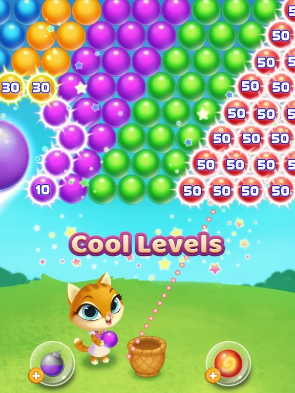 Изображение игры: Kitty Pop Bubble Shooter