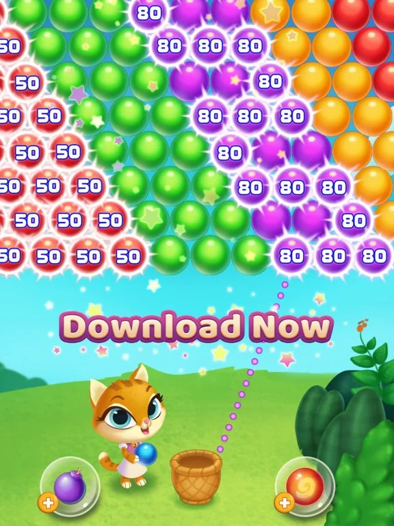 Изображение игры: Kitty Pop Bubble Shooter