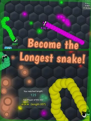 Изображение игры: Slimy .IO: Snake Snither MMO -Run, Eat Color Dot