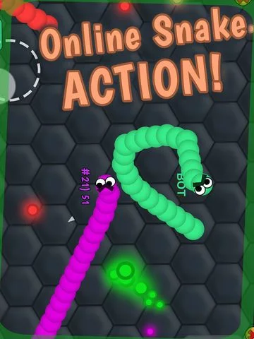 Изображение игры: Slimy .IO: Snake Snither MMO -Run, Eat Color Dot