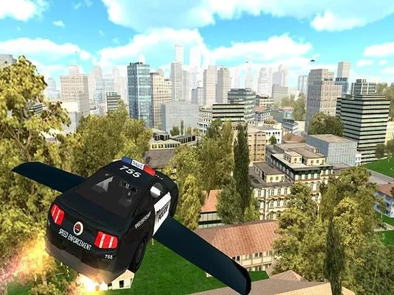 Изображение игры: Fly-ing Police Car Sim-ulator 3D