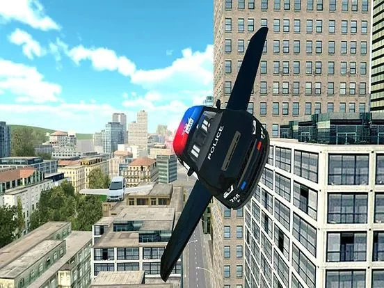 Изображение игры: Fly-ing Police Car Sim-ulator 3D