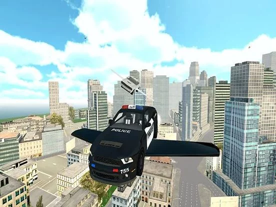 Изображение игры: Fly-ing Police Car Sim-ulator 3D