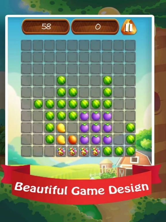 Изображение игры: Block Fruit Puzzle 2017