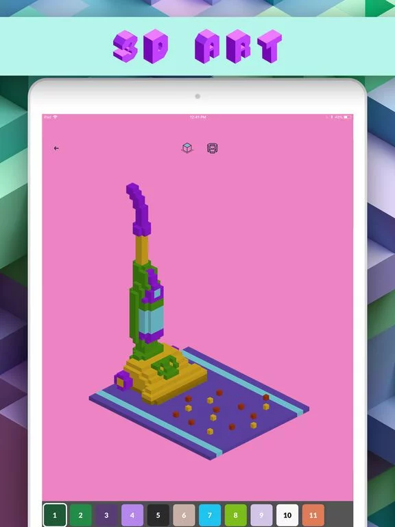 Изображение игры: 3d Number Coloring: Voxel Art