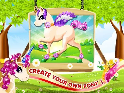 Изображение игры: A Magic Pet Pony Horse World - Dress Up Your Cute Little Pony Free