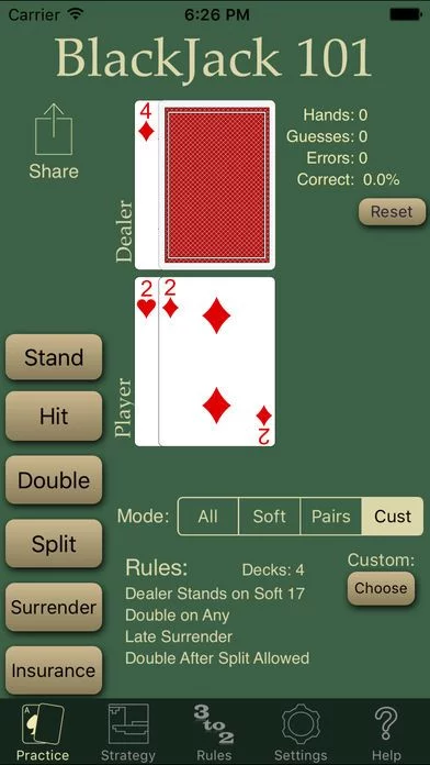 Изображение игры: BlackJack 101- Basic Strategy Trainer