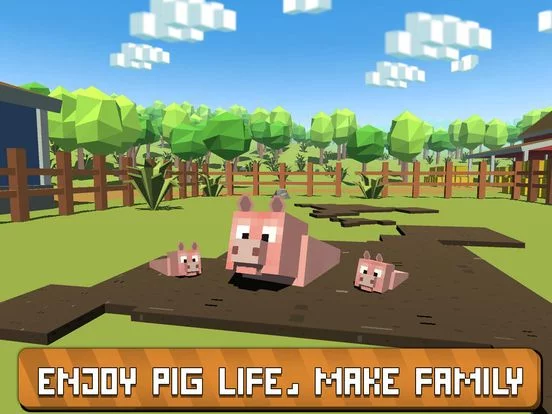 Изображение игры: Blocky Pig Simulator 3D - Pig survival