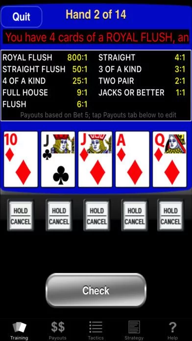 Изображение игры: Video Poker Trainer - Jacks or Better