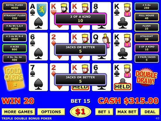 Изображение игры: Double Draw Video Poker Triple Play