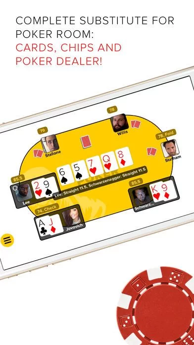 Изображение игры: Anyplace Poker Offline. Texas Holdem with friends.