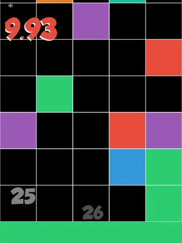 Изображение игры: Don't tap any black tile! Touch the lowest colored tile only! Reach the target as soon as possible.