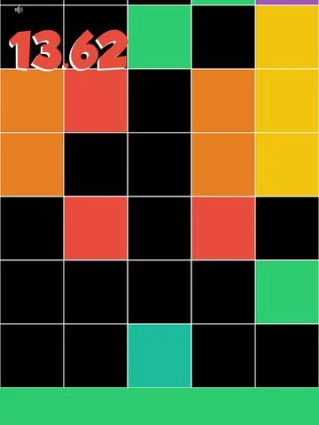 Изображение игры: Don't tap any black tile! Touch the lowest colored tile only! Reach the target as soon as possible.