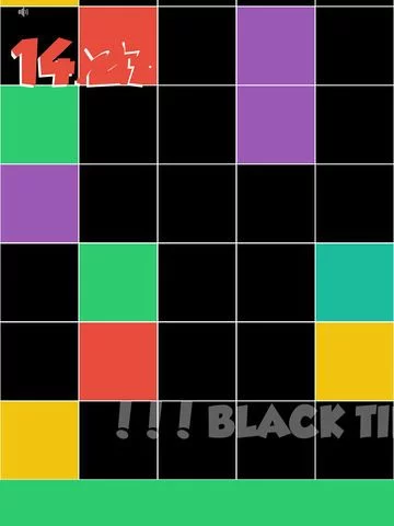 Изображение игры: Don't tap any black tile! Touch the lowest colored tile only! Reach the target as soon as possible.