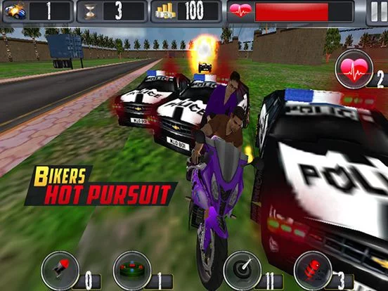Изображение игры: Bikers Hot Pursuit - 3D Racing and Shooting Game