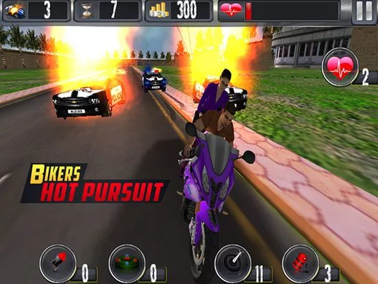 Изображение игры: Bikers Hot Pursuit - 3D Racing and Shooting Game
