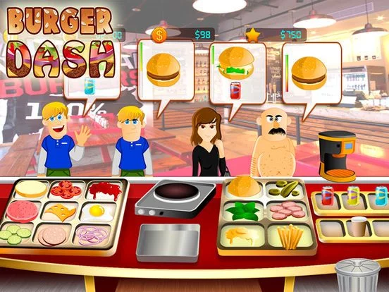 Изображение игры: Burger Dash - Top Free Burger Cooking Diner Games