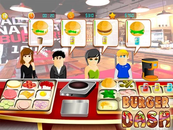 Изображение игры: Burger Dash - Top Free Burger Cooking Diner Games