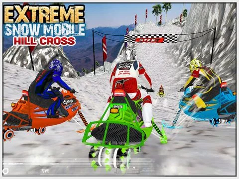 Изображение игры: Extreme SnowMobile HillCross ( Snow mobile Stunt Racing Game ) )