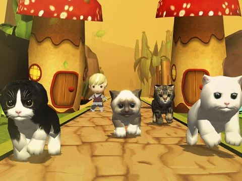 Изображение игры: Cat Racing for Kids