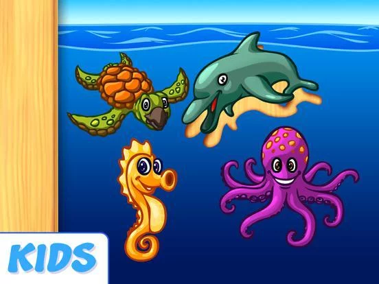 Изображение игры: A Free Ocean Animals Puzzle for Kindergarten Kids