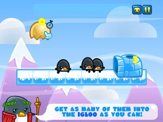 Изображение игры: Penguins Escape — Physics Puzzle Game