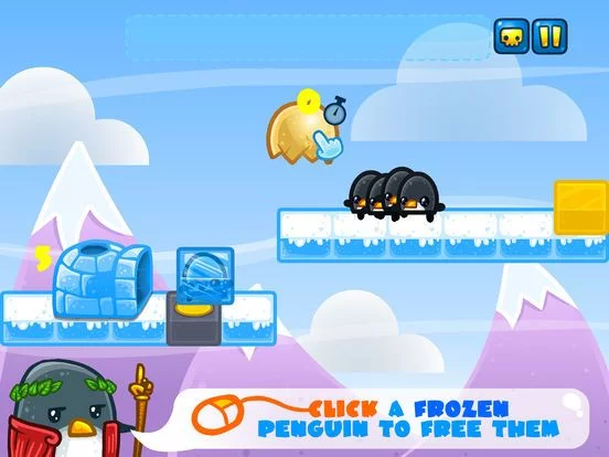 Изображение игры: Penguins Escape — Physics Puzzle Game