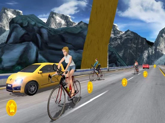 Изображение игры: In Bicycle Racing on Highway