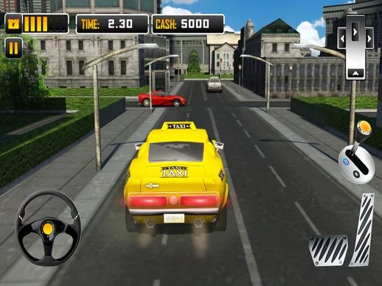 Изображение игры: Electric Car Taxi Driver 3D Simulator: City Auto Drive to Pick Up Passengers
