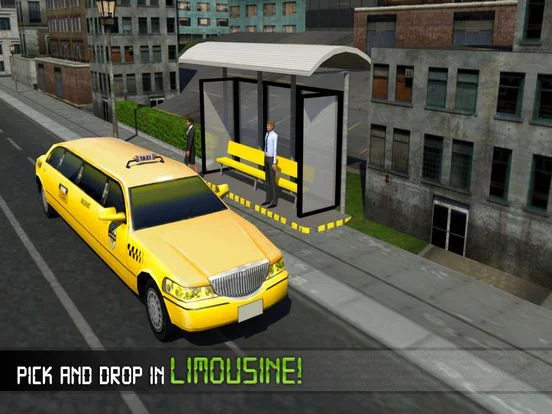 Изображение игры: Electric Car Taxi Driver 3D Simulator: City Auto Drive to Pick Up Passengers