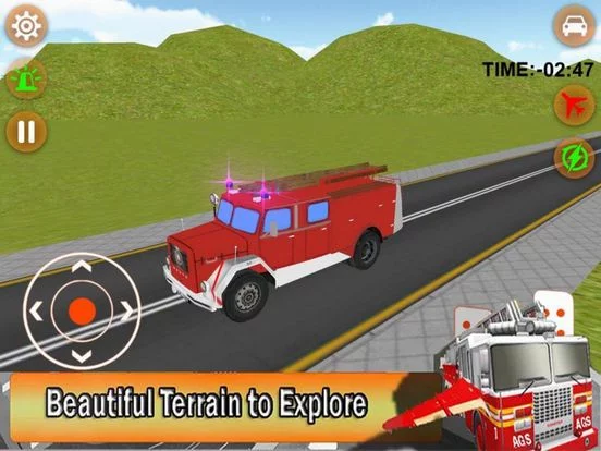 Изображение игры: Stunts Flying FireTruck 3D