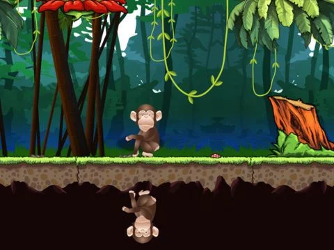 Изображение игры: Banana Monkey Jump HD- A Best Fun addictive dodge rocks jumping game experience