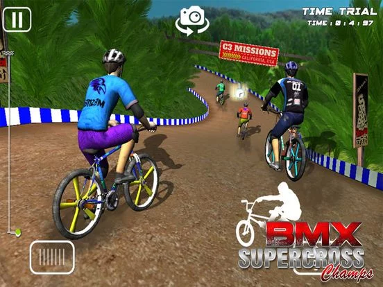 Изображение игры: BMX Supercross Champs - Free Bicycle Stunt Racing