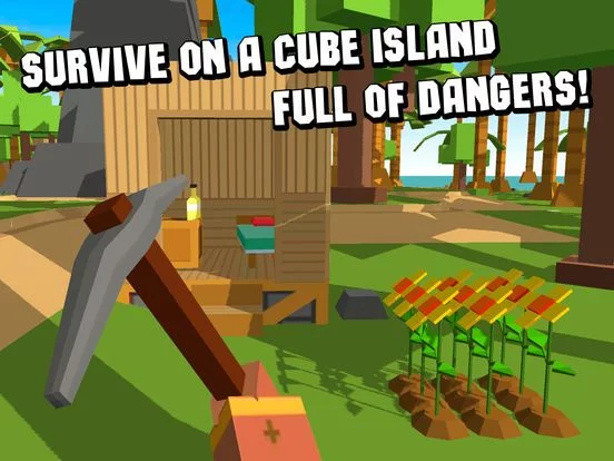 Изображение игры: Pixel Island Survival Simulator 3D