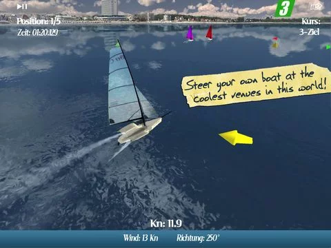 Изображение игры: CleverSailing HD Lite - Sailboat Racing Game for iPad