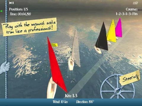 Изображение игры: CleverSailing HD Lite - Sailboat Racing Game for iPad