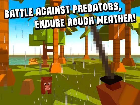 Изображение игры: Pixel Island Survival Simulator 3D