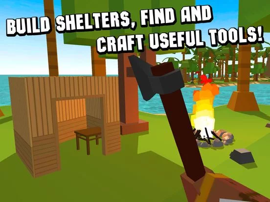 Изображение игры: Pixel Island Survival Simulator 3D