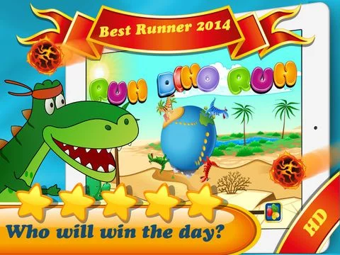 Изображение игры: Run Dino Run 2: Play funny baby TRex Dinosaur racing in a prehistoric jurassic world park - Newest HD free game for iPad by Tiltan Games