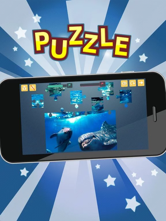 Изображение игры: Seascape and Dolphin Jigsaw Puzzles