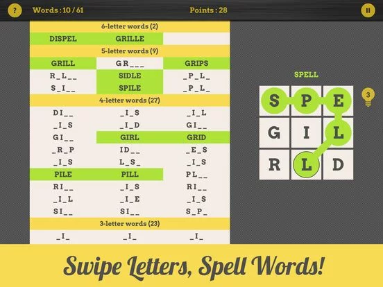 Изображение игры: Spell Grid: Swipe Letters, Spell Words