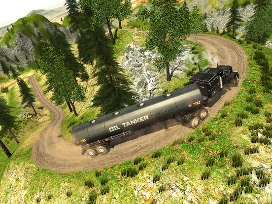Изображение игры: Uphill Offroad Army Oil Tanker Transporter Truck